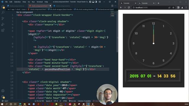 How to Create Analog and Digital Clock in Angular 13/14? | HTML CSS TypeScript | 2022 смотреть онлайн