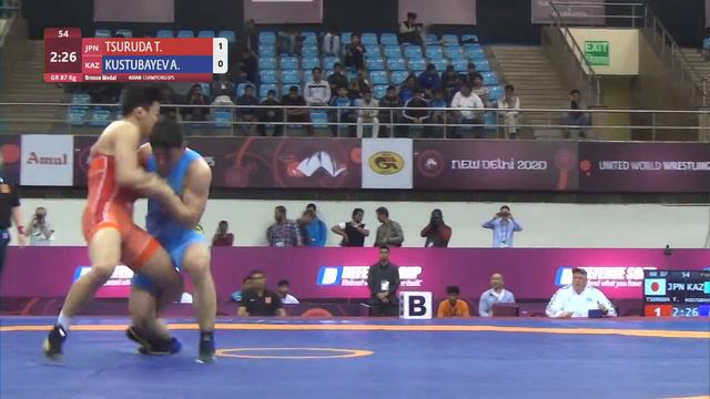 BRONZE GR - 87 kg: T. TSURUDA (JPN) v. A. KUSTUBAYEV (KAZ) смотреть онлайн