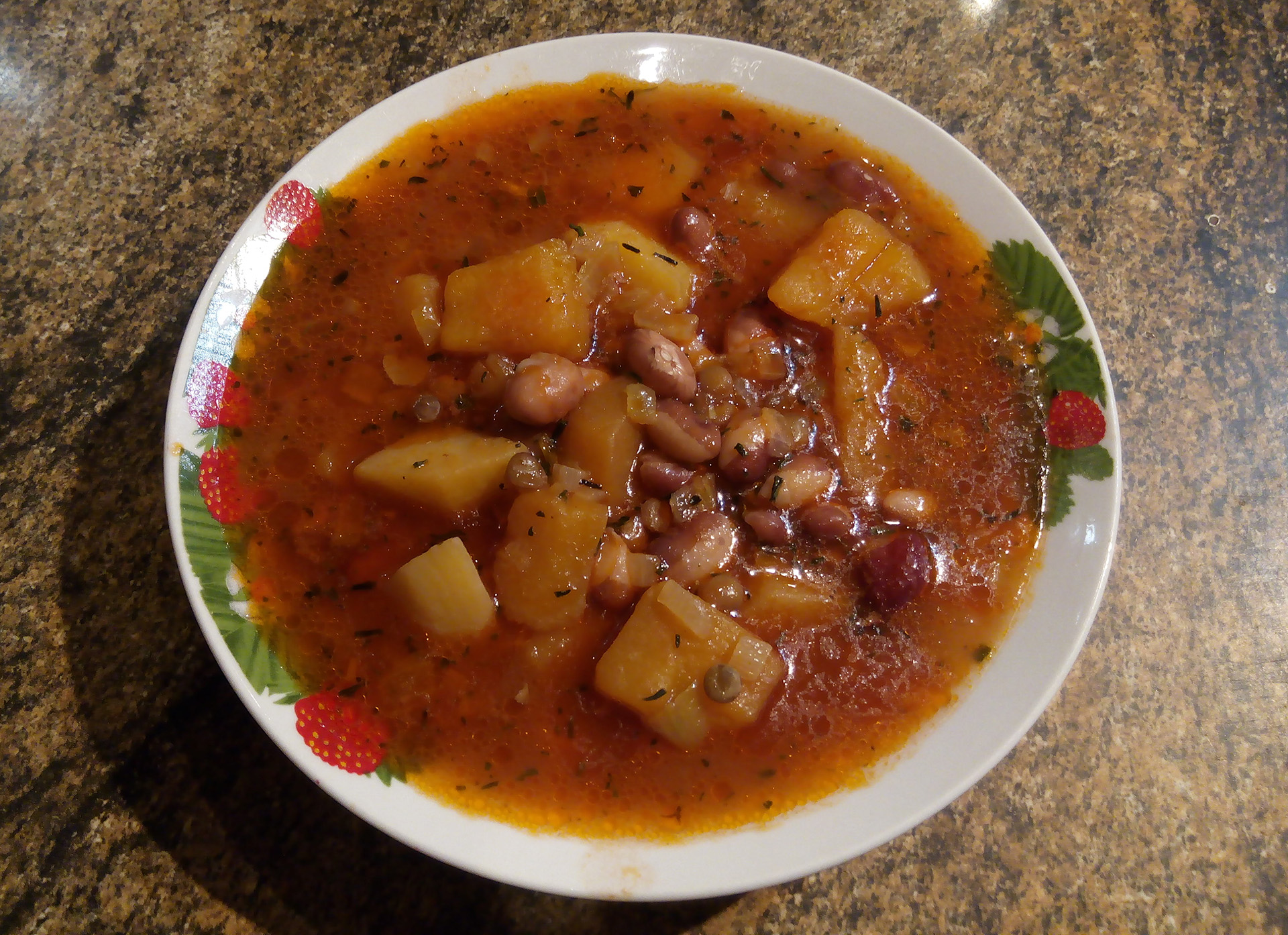 Вкусный тыквенный суп с фасолью и чечевицей