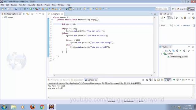 Java in Telugu - Tutorial 10 - Nested If Statement смотреть онлайн