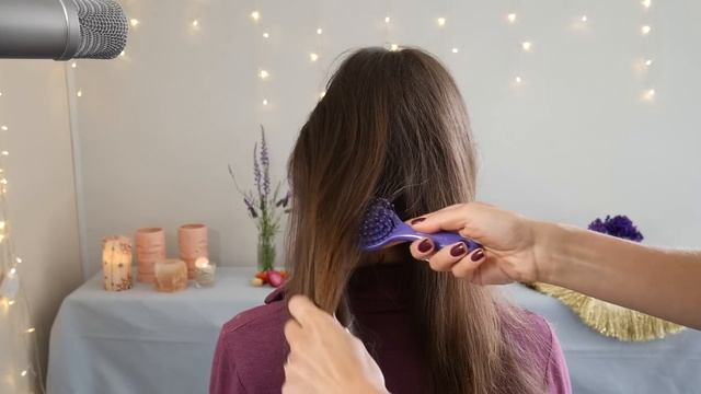 Расслаблющее расчесывание, массаж и игра с волосами Элизабет АСМР смотреть онлайн