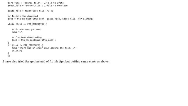 DevOps & SysAdmins: Error downloading file from FTP using PHP смотреть онлайн