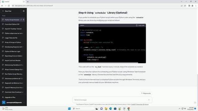 Python script with schedule through windows terminal смотреть онлайн