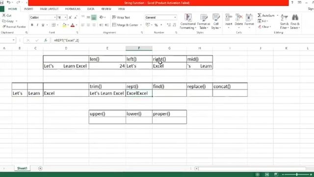 String functions in Excel смотреть онлайн