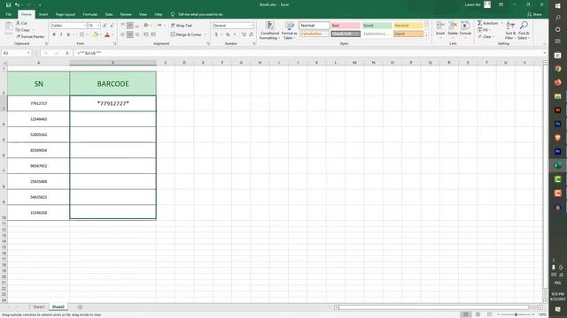 Generate a Barcode on Excel смотреть онлайн