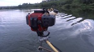 Лодка ПВХ мотор Триммера. СКОРОСТЬ ДВИЖЕНИЯ ПО РЕКЕ!