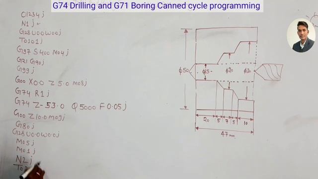 How to make ID boring programming with G71 code||Stock Removal ID||Boring Canned cycle programming смотреть онлайн
