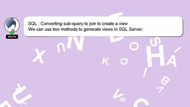 SQL : Converting sub-query to join to create a view смотреть онлайн