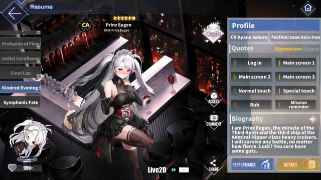 Prinz Eugen : Kindred Evening Spirits | Azur Lane Live 2D смотреть онлайн