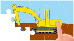 Интересный мультфильм для детей - Пазл (Строительный кран, Экскаватор, Трактор)