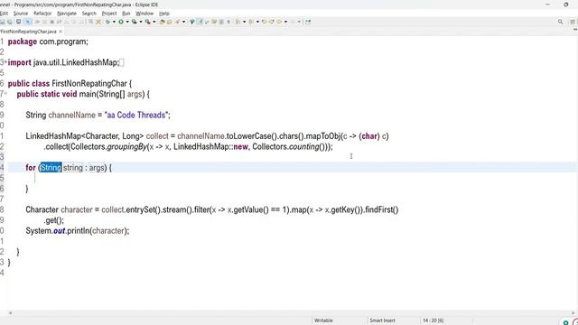 First NON Repeating Character in the String Using Java 8 and Stream APIs смотреть онлайн