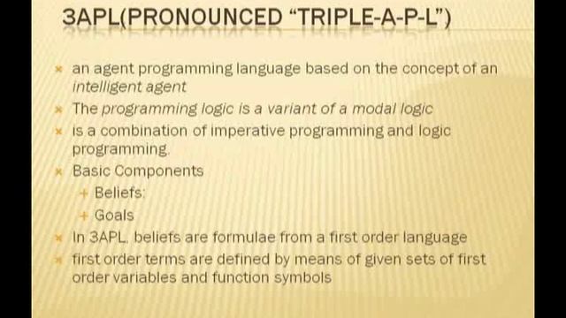 Agent Based Programming Languages - part 01 смотреть онлайн