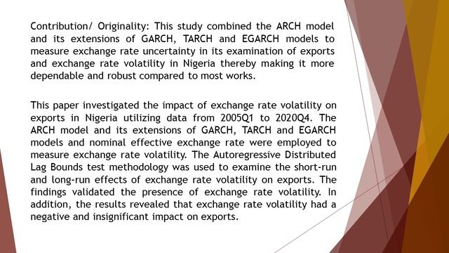 Exchange Rate Volatility and Exports The Nigerian Scenario AJER 2022 121 11 28 смотреть онлайн
