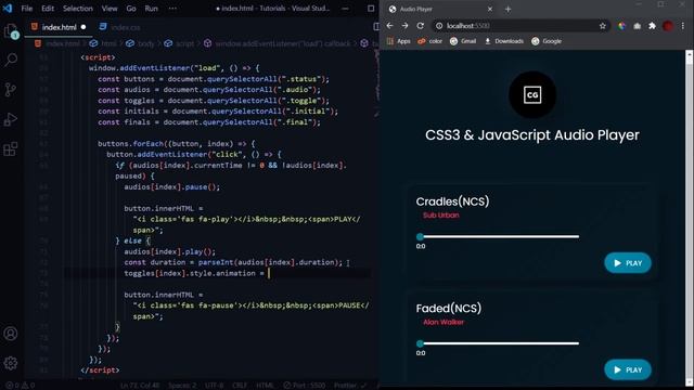 Creating an Audio Player with Animations using JS and CSS(Part- 2). Complete tutorial | Code Grind смотреть онлайн