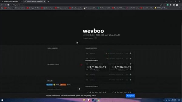 How to look at hidden names on namemc