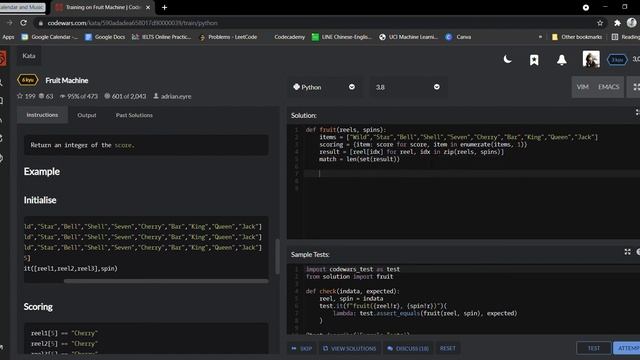 Fruit Machine | Codewar Solution | 6 kyu смотреть онлайн