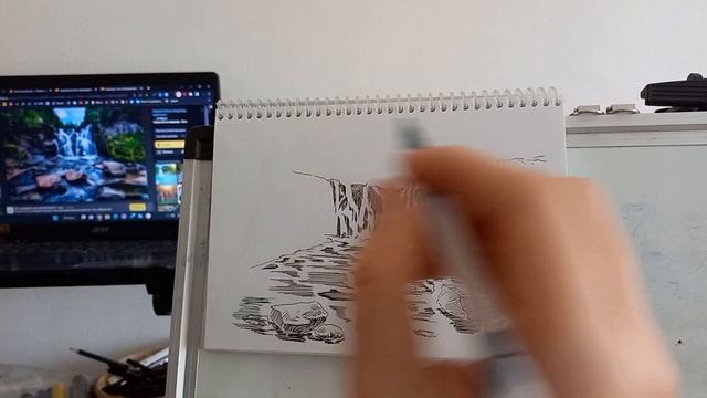 Рисунок Водопада Ручкой с Нуля за 26 минут смотреть онлайн