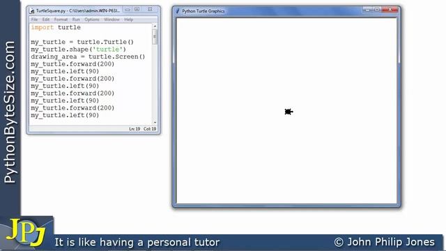 Drawing a Square in Python using Turtle смотреть онлайн