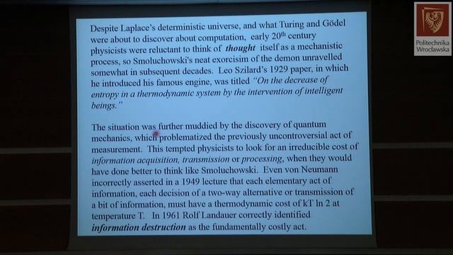 Charles H. Bennett - Forging a Culture of Information Physics (in honor of M. Smoluchowski) смотреть онлайн