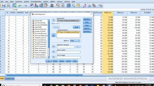Non-parametric ANCOVA (Quade's) in SPSS смотреть онлайн