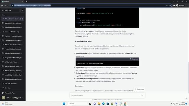How to obtain python errors when the script is running as a service смотреть онлайн
