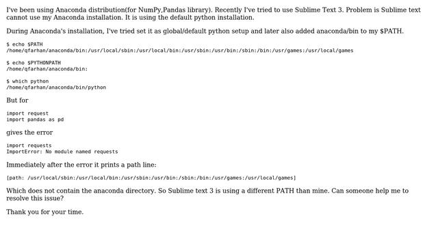 Sublime Text 3 and Anaconda distribution (not plugin) issue смотреть онлайн
