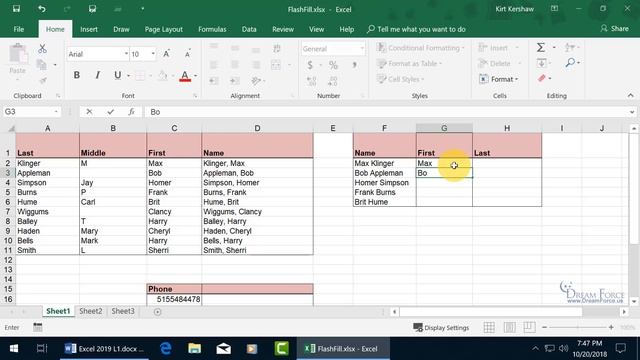 Microsoft Excel 2019: Flash Fill смотреть онлайн