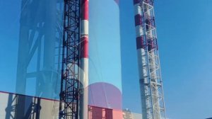 Монтаж мачты под дымовые трубы для котельной