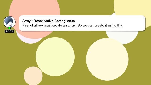 Array : React Native Sorting issue смотреть онлайн