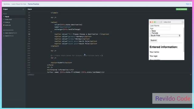 Forms Practice React | React JS Course for Beginners | React JS Tutorial | #revildo_code смотреть онлайн