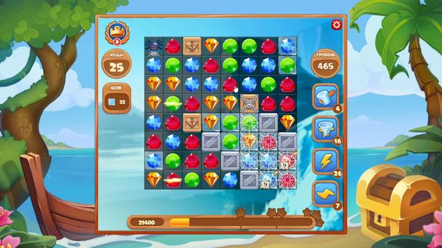 Как пройти уровень 465 игры Сокровища Пиратов смотреть онлайн