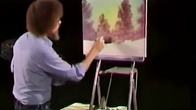 Bob Ross Painting Happy Trees... *Ohhhh here they come!* смотреть онлайн