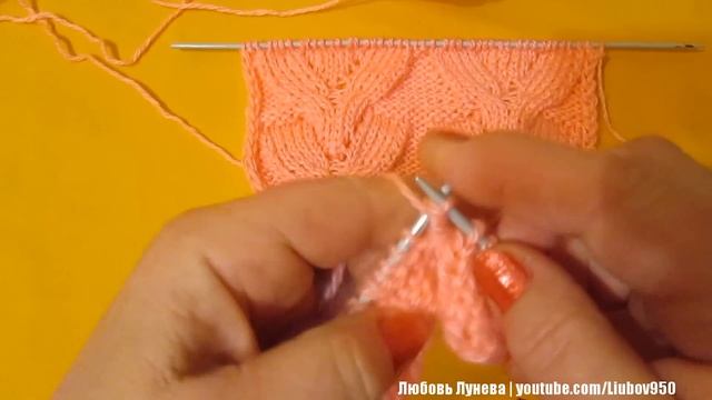 Узор Полукосы  (спицами)