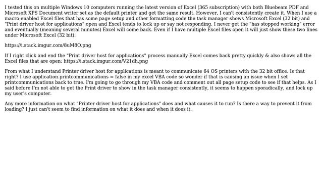 What is "Print driver host for applications" and why does it slow down my Excel macros? смотреть онлайн