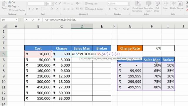 How to split a value as per required percentage using Vlookup in Excel смотреть онлайн