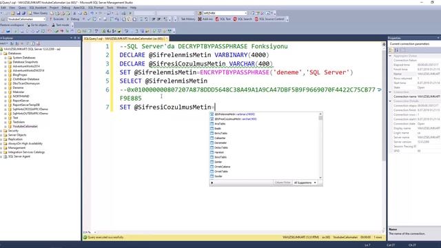 SQL Server'da DECRYPTBYPASSPHRASE Fonksiyonu смотреть онлайн