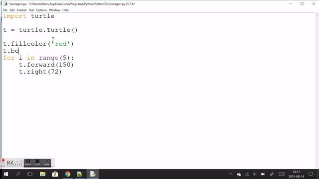 PYTHON - THE TURTLE IS MAKING POLYGONS смотреть онлайн