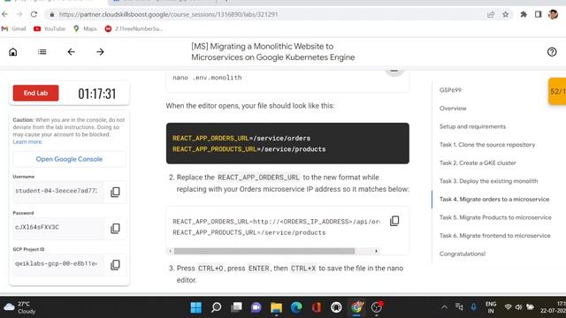 Migrating a Monolithic Website to Microservices on Google Kubernetes Engine | GCP | Qwiklabs смотреть онлайн