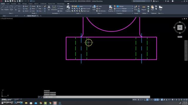 Cylinder Mount in AutoCAD 2022 Part 1 смотреть онлайн
