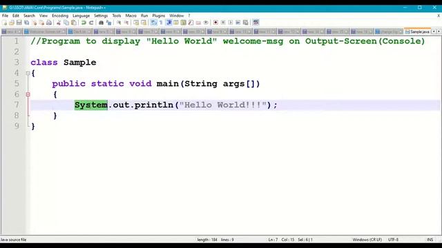 Java First Program #5|| Steps for Java Programming|| Basics of Java Programming|| Notepad++ Softwar смотреть онлайн