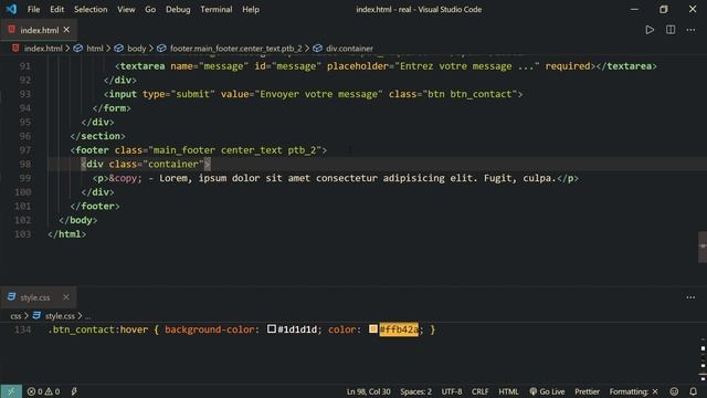[#40] Création du footer sur notre projet | HTML5/CSS3 pour les débutants смотреть онлайн