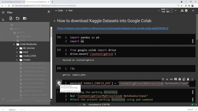 How to Download Datasets from Kaggle to GOOGLE COLAB jupyter notebook using a few lines python code смотреть онлайн