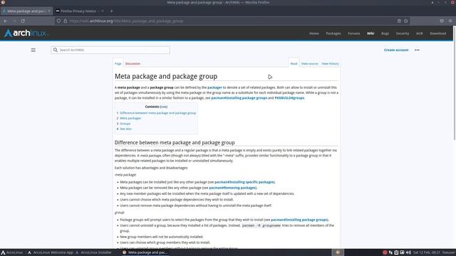 ArcoLinux : 2618 Calamares - Advanced installation - knowledge is required - meta and group package смотреть онлайн