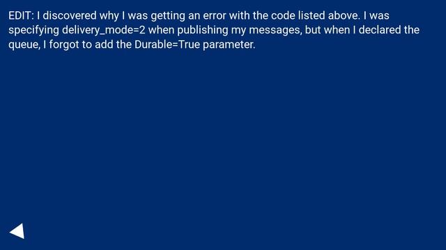 Pika worker throws exception when running channel.declare_queue смотреть онлайн