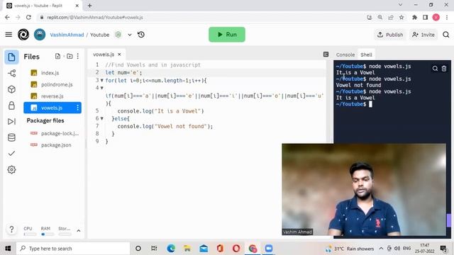 Find vowels in javascript || vowels and consonants in javascript || Javscript tutorial for beginner смотреть онлайн