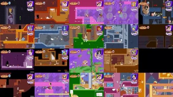 Pizza Tower 20 Levels at the same time, but PIZZA TIME is synced.