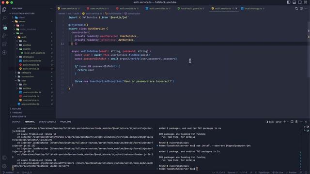 NestJS Authorization. Авторизация. JwtStrategy. JwtGuard.  PostgreSQL, ReactJS  [eng Subs].