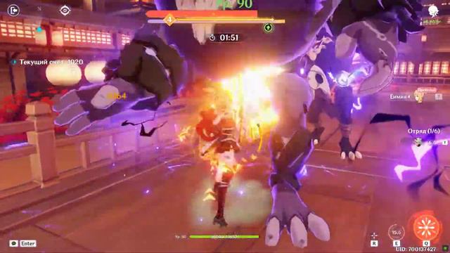 Genshin Impact. Хякунин икки день 4. На все награды только тестовыми персонажами. смотреть онлайн