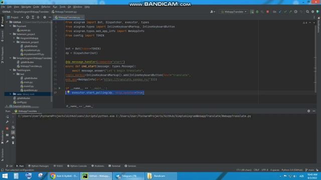 Simple TelegramBot (Aiogram, Webapp)