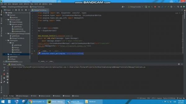 Simple TelegramBot (Aiogram, Webapp)